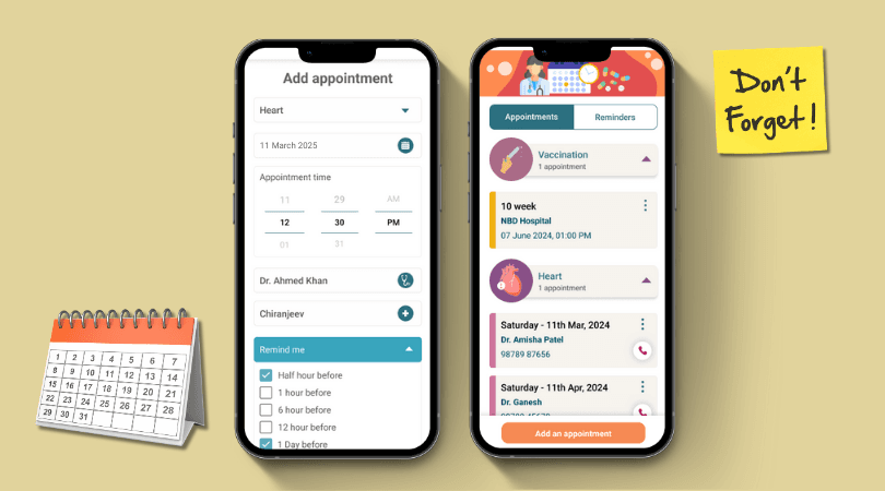Get timely nudges to help you remember visits